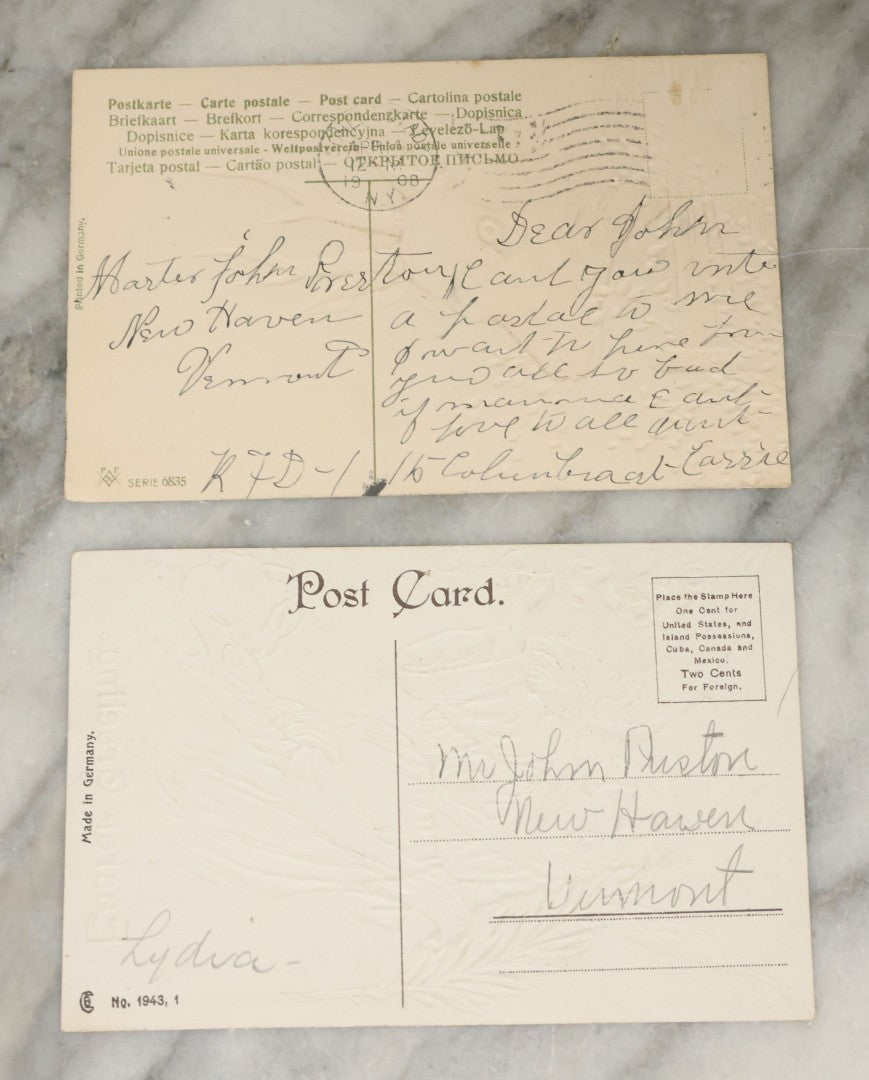 Lot 116 - Grouping Of Nine Various Antique Holiday Postcards Including Thanksgiving, Easter, And Valentine's Day