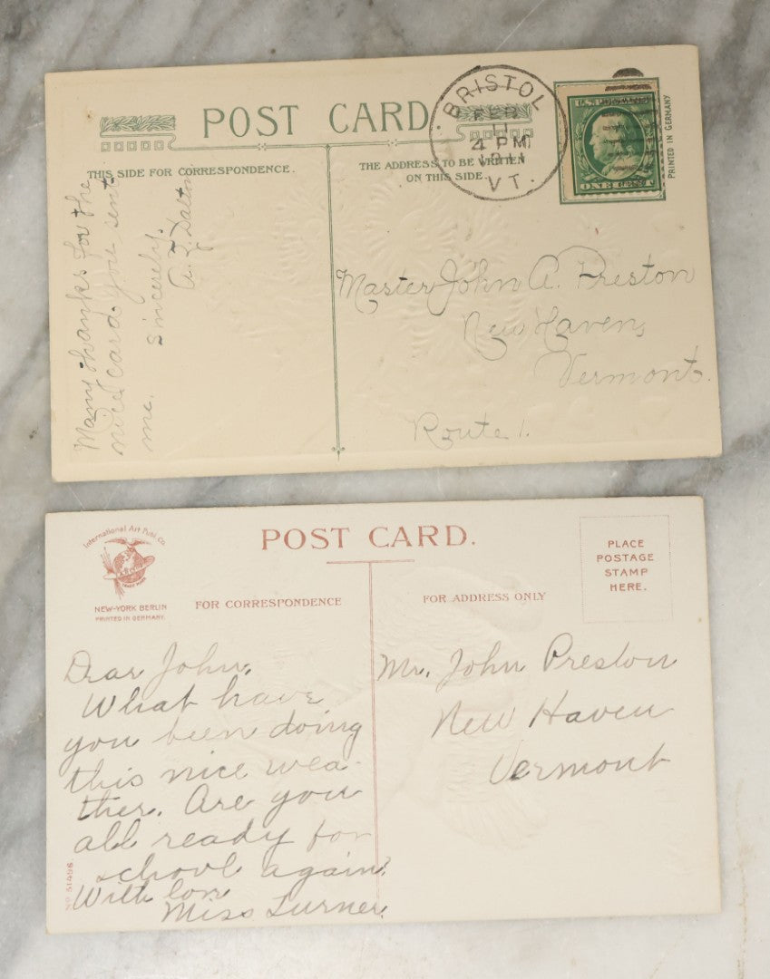 Lot 116 - Grouping Of Nine Various Antique Holiday Postcards Including Thanksgiving, Easter, And Valentine's Day