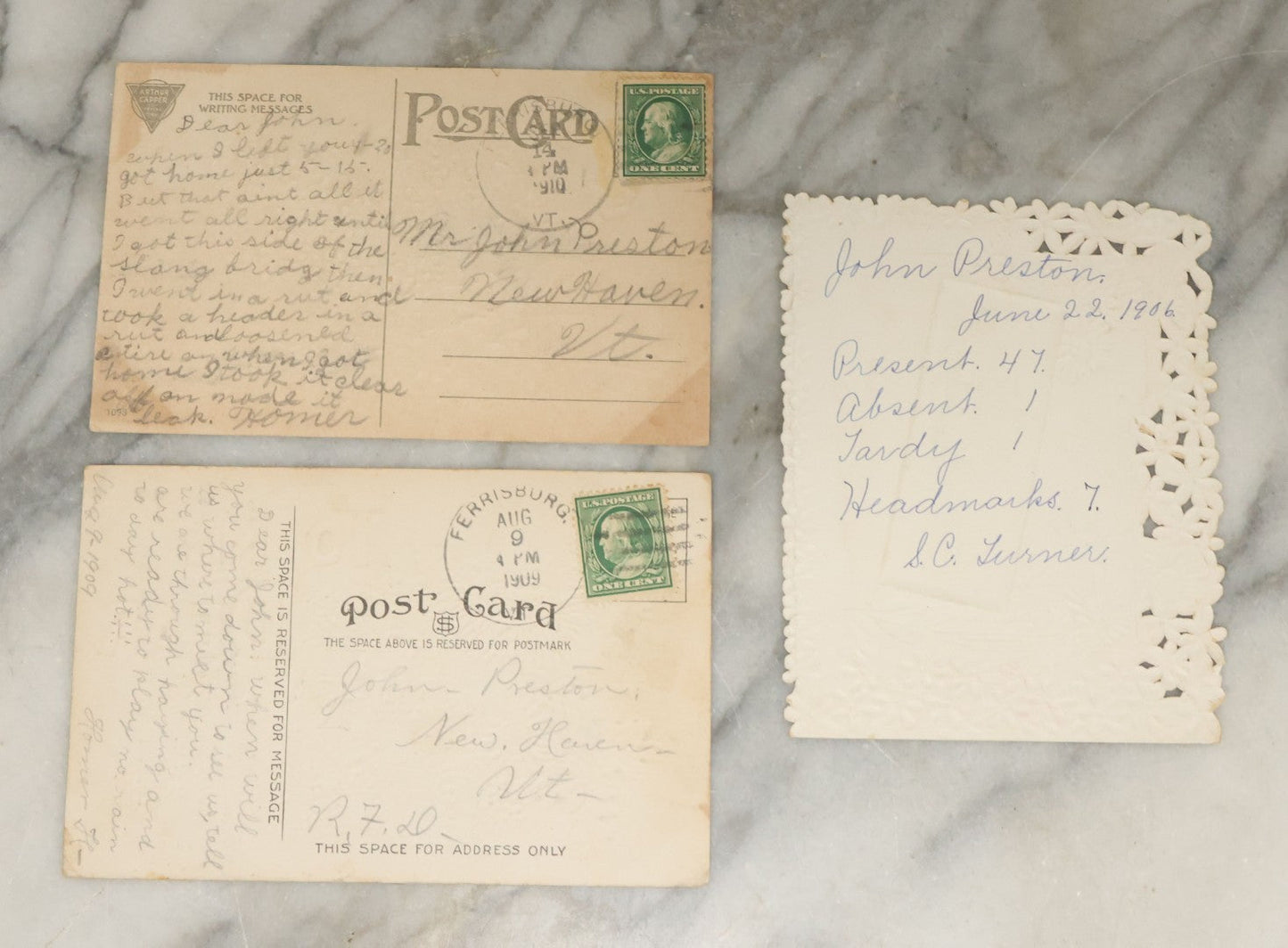 Lot 117 - Grouping Of Nine Various Antique General Greeting Postcards Including Birthday Greetings, To My Dear Cousin, Best Wishes, Etc.