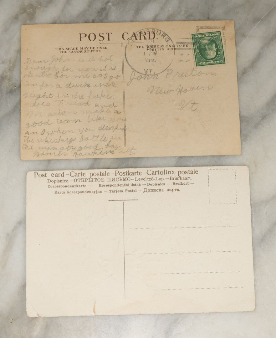 Lot 117 - Grouping Of Nine Various Antique General Greeting Postcards Including Birthday Greetings, To My Dear Cousin, Best Wishes, Etc.