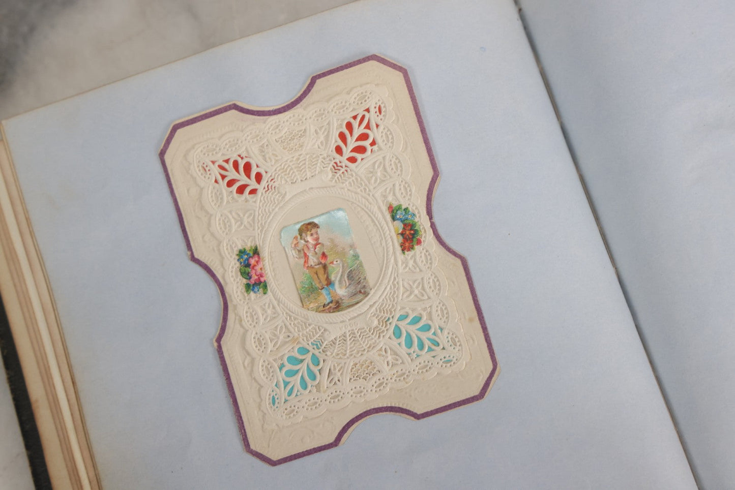 Lot 001 - Antique Album Of Remembrance, Containing 10+ Hair Mementos, Handwritten Notes And Signatures, Engravings, And Scraps, Belonged To Edith With Signatures From New Hampshire And Maine, 1860s