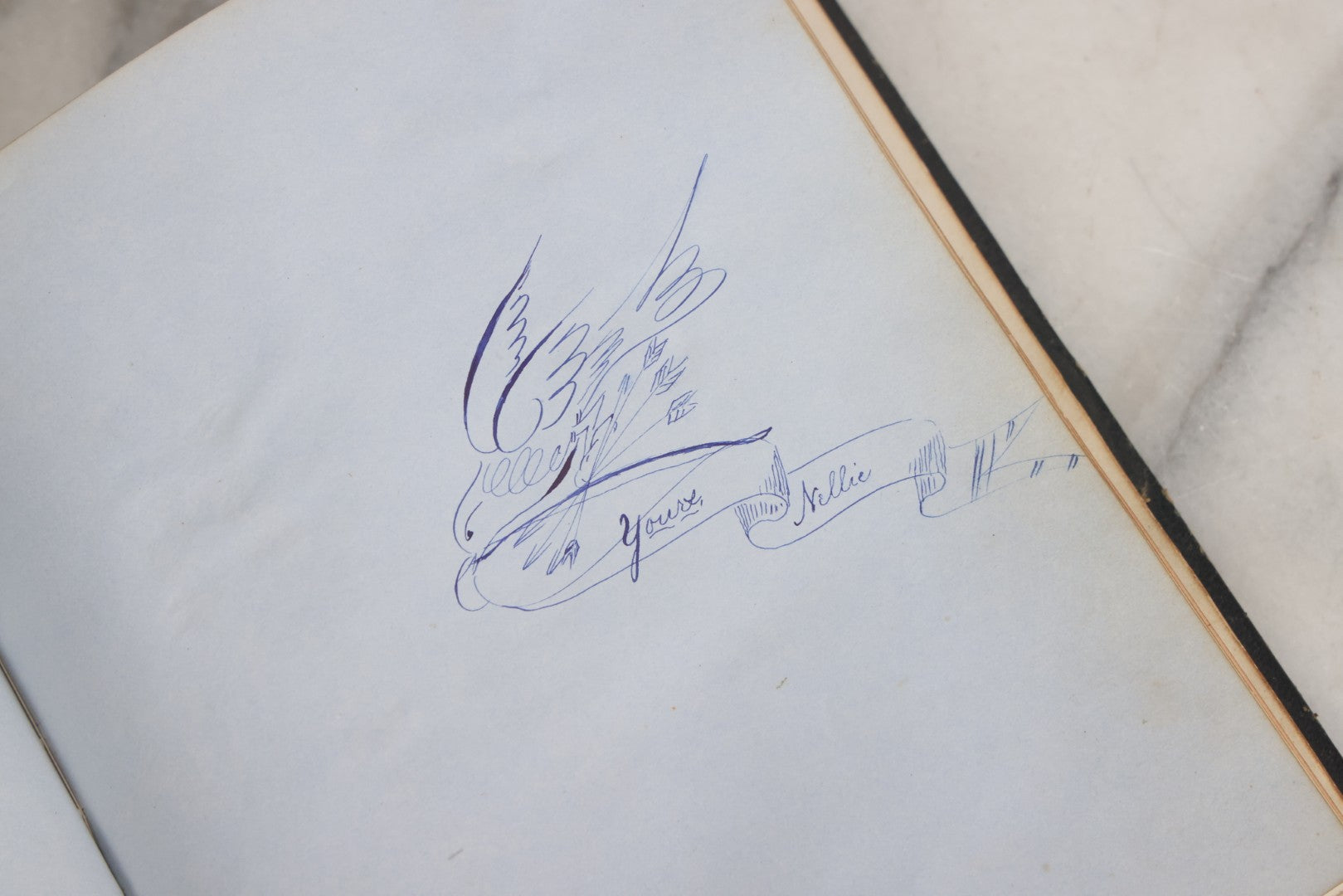 Lot 001 - Antique Album Of Remembrance, Containing 10+ Hair Mementos, Handwritten Notes And Signatures, Engravings, And Scraps, Belonged To Edith With Signatures From New Hampshire And Maine, 1860s