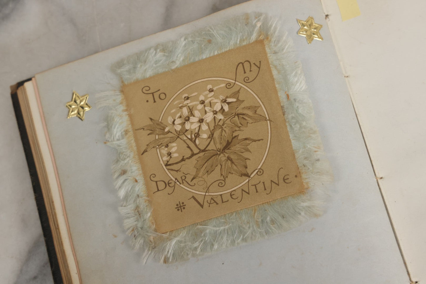 Lot 001 - Antique Album Of Remembrance, Containing 10+ Hair Mementos, Handwritten Notes And Signatures, Engravings, And Scraps, Belonged To Edith With Signatures From New Hampshire And Maine, 1860s