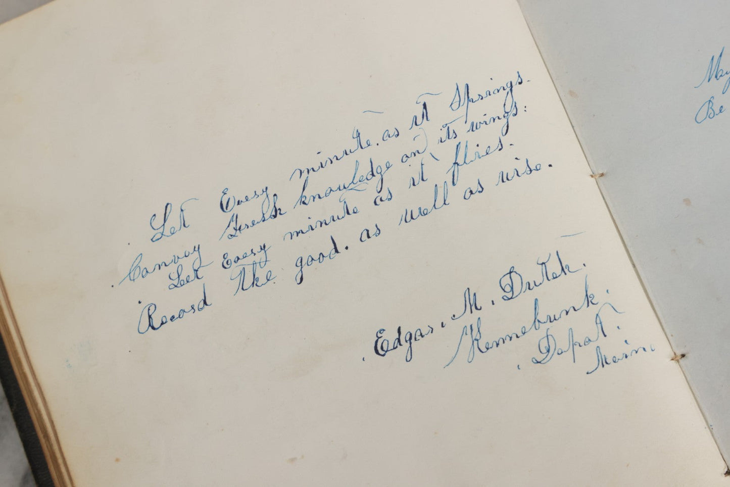 Lot 001 - Antique Album Of Remembrance, Containing 10+ Hair Mementos, Handwritten Notes And Signatures, Engravings, And Scraps, Belonged To Edith With Signatures From New Hampshire And Maine, 1860s