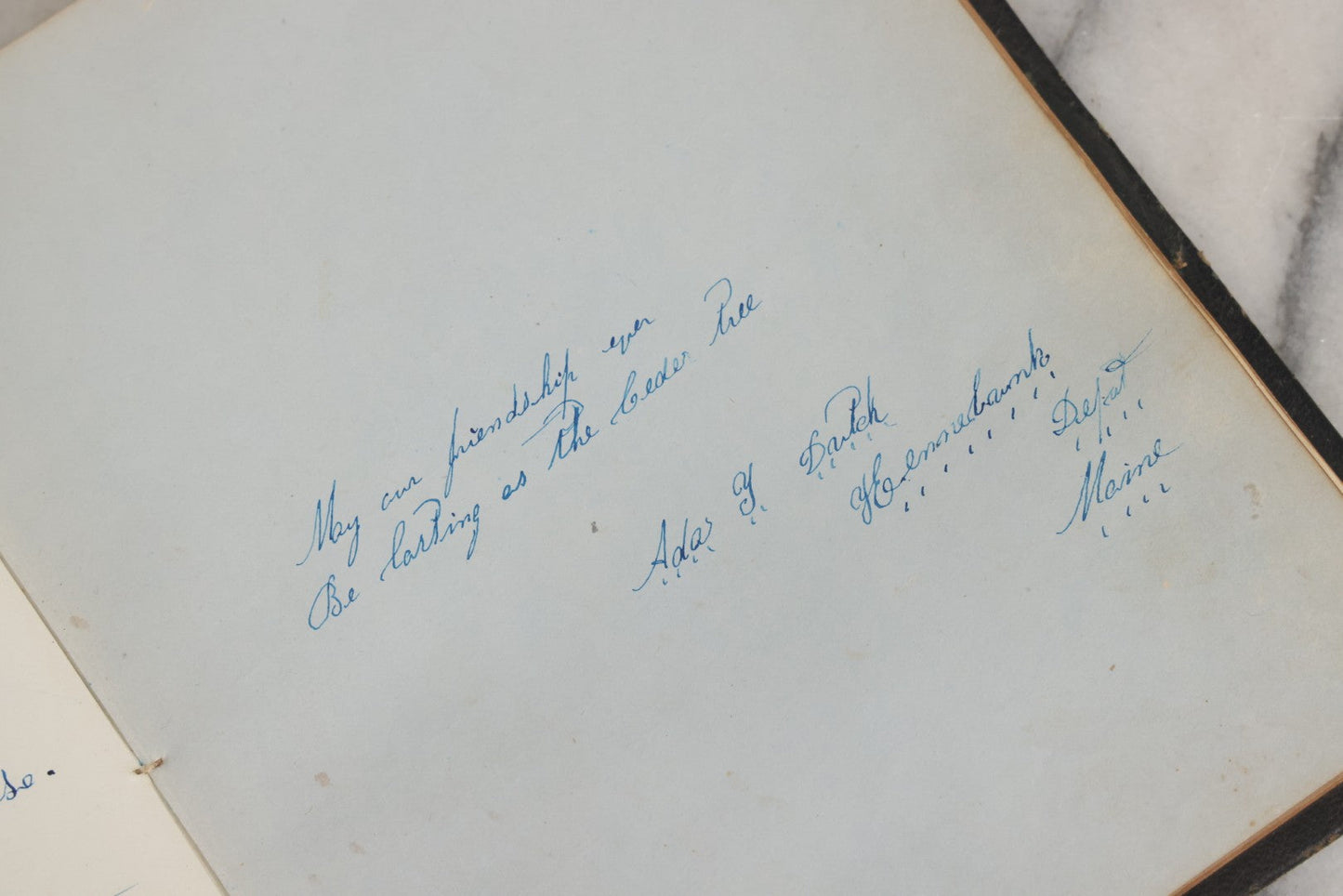 Lot 001 - Antique Album Of Remembrance, Containing 10+ Hair Mementos, Handwritten Notes And Signatures, Engravings, And Scraps, Belonged To Edith With Signatures From New Hampshire And Maine, 1860s