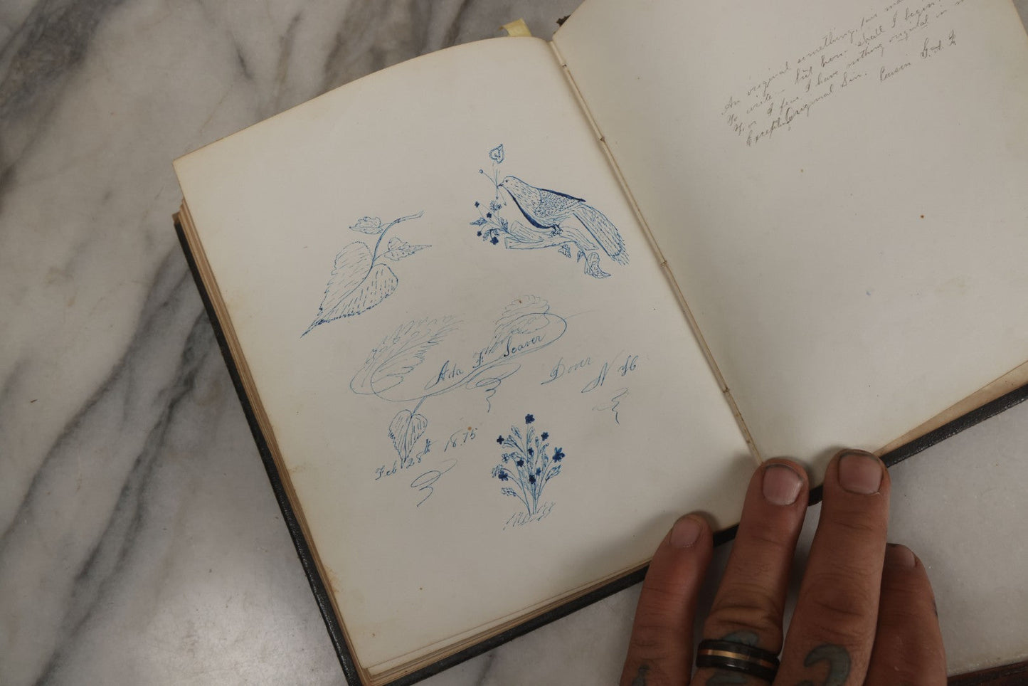 Lot 001 - Antique Album Of Remembrance, Containing 10+ Hair Mementos, Handwritten Notes And Signatures, Engravings, And Scraps, Belonged To Edith With Signatures From New Hampshire And Maine, 1860s