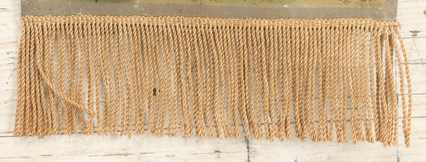 Lot 079 - Antique Oil On Canvas Hanging Painting Of A Rowboat On The Shore Of A Forest, Artist Signed J.S. Wright, With Hanging Rope And Rope Fringe On Bottom