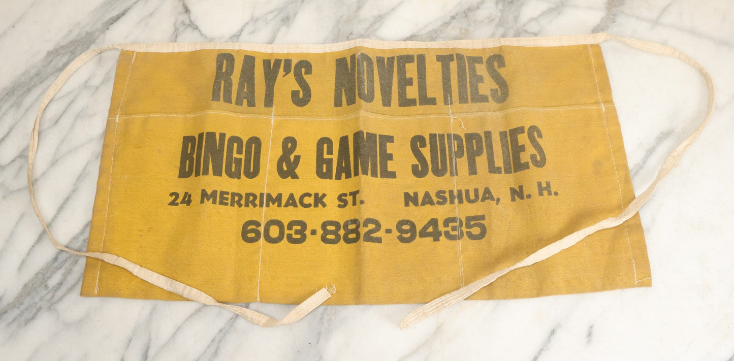 Lot 080 - Vintage Ray's Novelties Bingo And Game Supplies Cashier Salesman's Apron, Nashua, New Hampshire