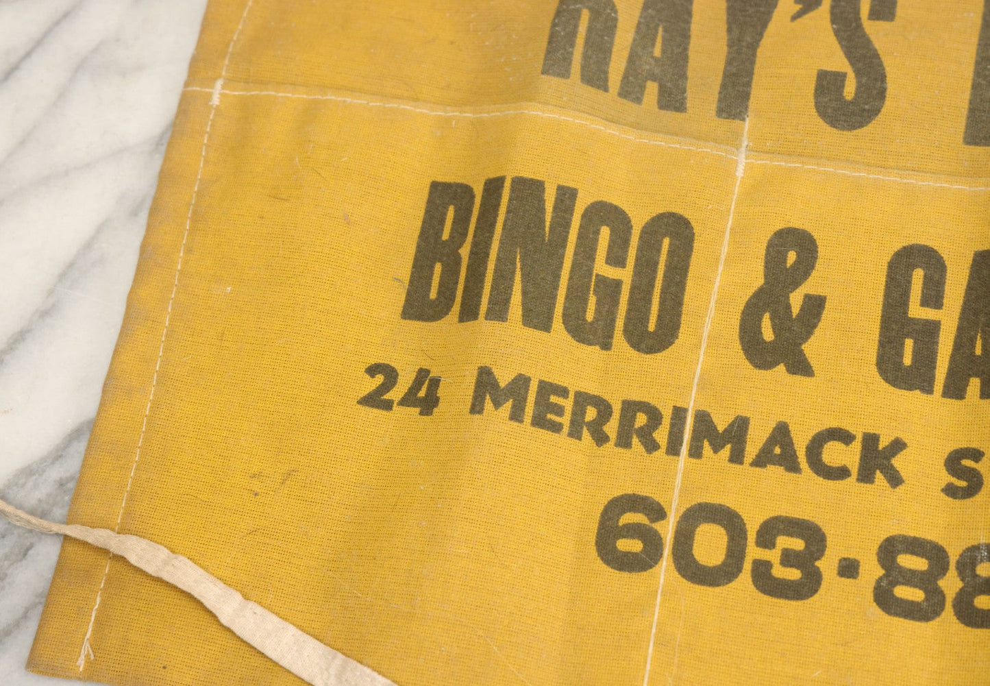 Lot 080 - Vintage Ray's Novelties Bingo And Game Supplies Cashier Salesman's Apron, Nashua, New Hampshire