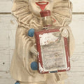 Lot 082 - Vintage Chalkware Pierrot Clown Bar Back Advertising Statue For French Liqueur Cointreau, Note Chips, Losses, 14-1/2" H