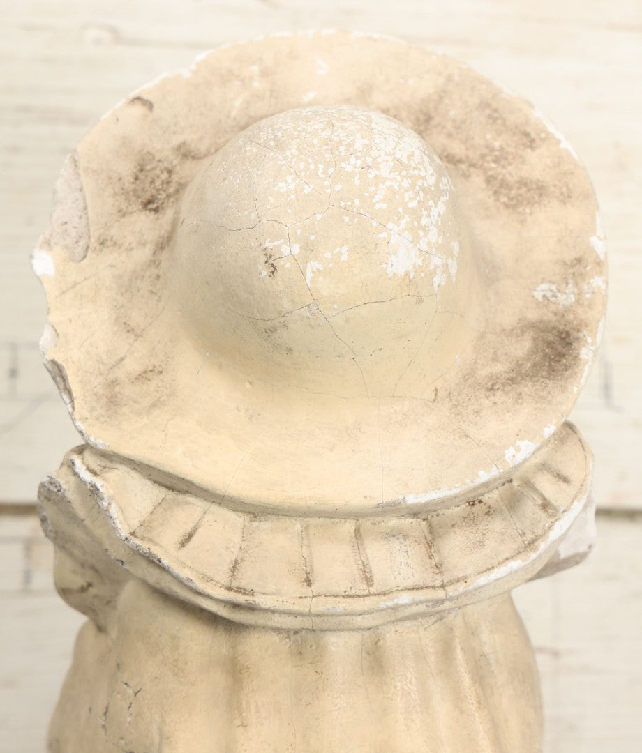 Lot 082 - Vintage Chalkware Pierrot Clown Bar Back Advertising Statue For French Liqueur Cointreau, Note Chips, Losses, 14-1/2" H