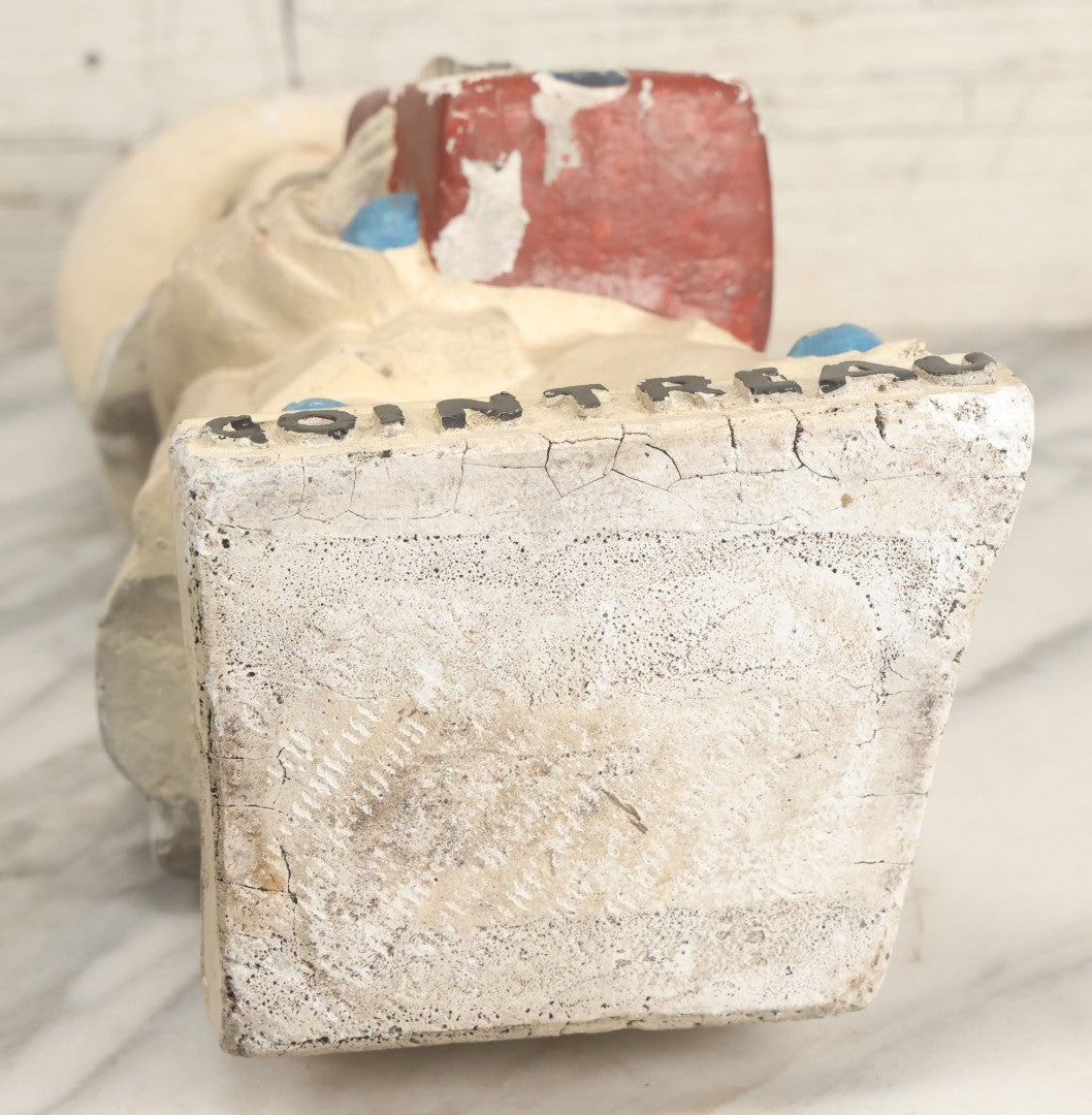 Lot 082 - Vintage Chalkware Pierrot Clown Bar Back Advertising Statue For French Liqueur Cointreau, Note Chips, Losses, 14-1/2" H