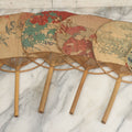 Lot 083 - Grouping Of Six Antique Paper And Bamboo Japanese Advertising Fans, Including One With Bats In Flight, Other Scenes, Varying Conditions