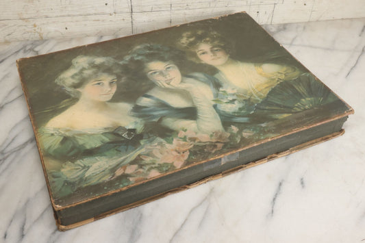 Lot 084 - Antique Large Size Chocolate Box With Cover Art Of Three Beautiful Edwardian Women Titled "At The Opera" By Philip Boileau (1863-1917), Dolly Varden Chocolate Company, Cincinnati, New York, And Saint Louis