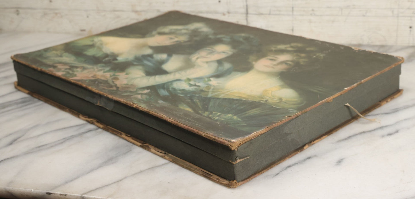 Lot 084 - Antique Large Size Chocolate Box With Cover Art Of Three Beautiful Edwardian Women Titled "At The Opera" By Philip Boileau (1863-1917), Dolly Varden Chocolate Company, Cincinnati, New York, And Saint Louis