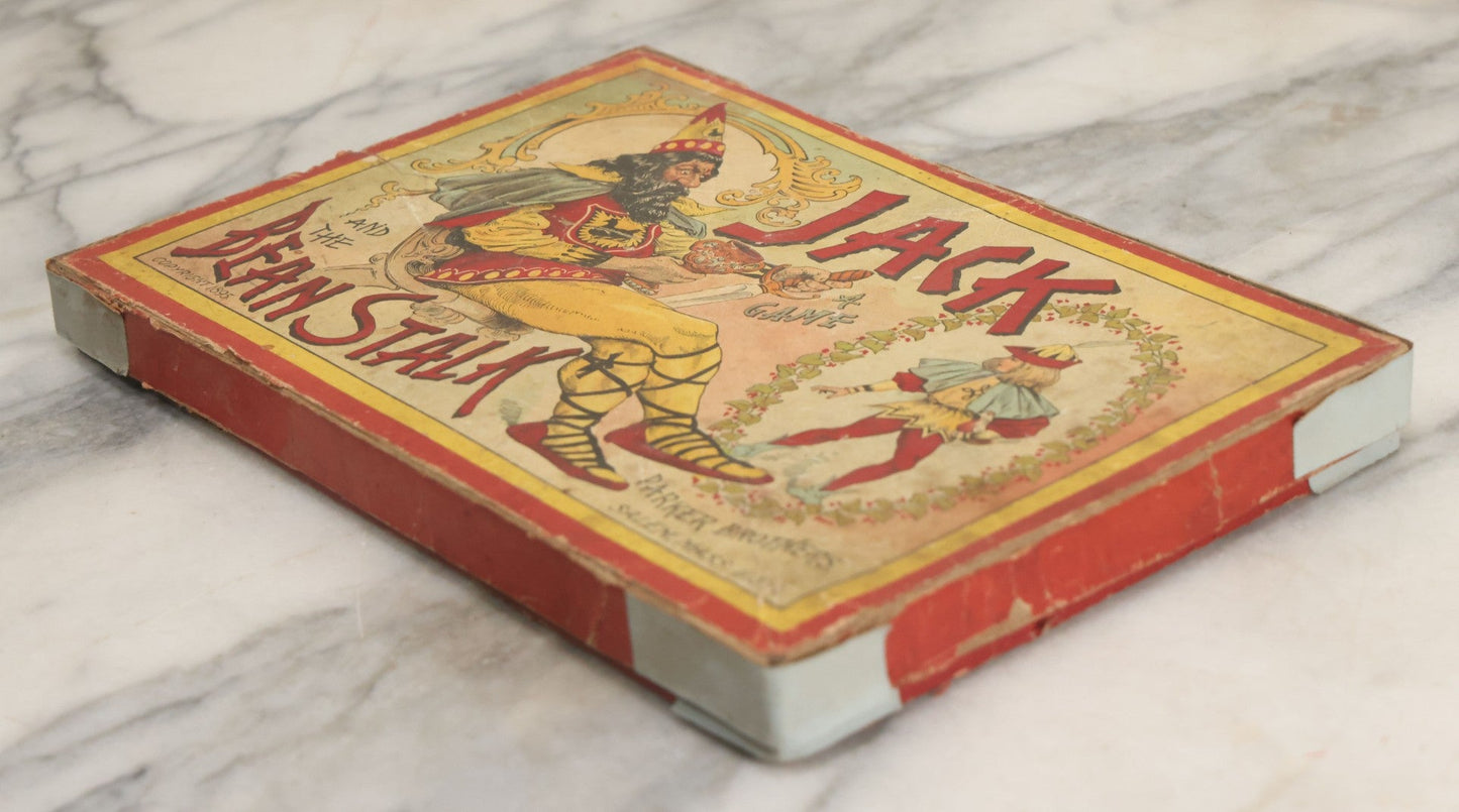 Lot 086 - Antique Jack And The Beanstalk Lithographed Children's Game, Parker Brothers, Salem, Massachusetts, 1895, With Two Spinners And Game Pieces, As Found