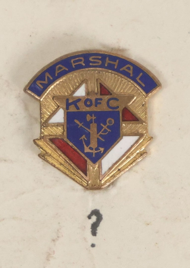 Lot 090 - Grouping Of Four Vintage Fraternal Pins Including Rebekah I.O.O.F., Three Knights Of Columbus Pins