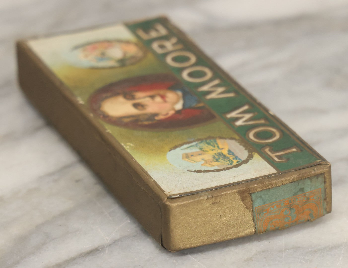 Lot 099 - Antique Paper Board Cigar Box For Tom Moore Cigars, With Lithographed Exterior Label