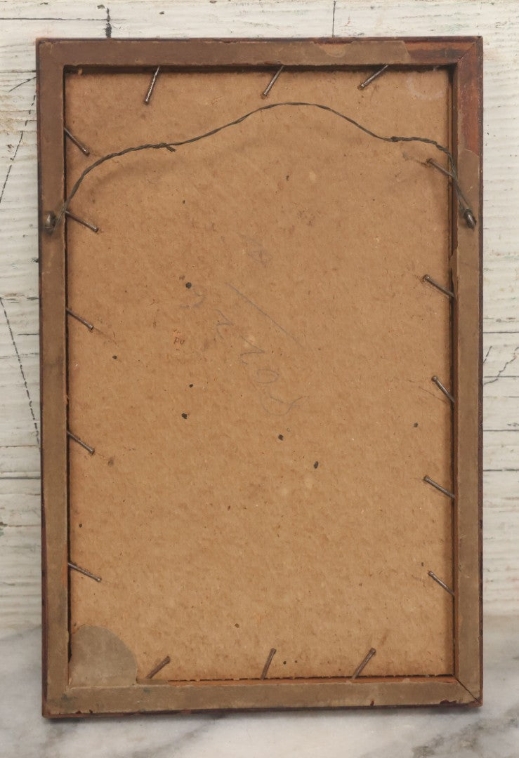 Lot 100 - Antique Veil Of Veronica Religious Print With Crying Jesus Christ On Shroud, In Original Frame, 5-1/2" x 8-1/4"