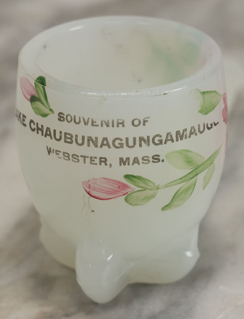 Lot 102 - Antique Glass Pipe Souvenir Of Lake Chaubunagungamaug A.K.A. Lake Char­Gogg­A­Gogg­Man­Chaugg­A­Gogg­Chau­Bun­A­Gung­A­Maugg A.K.A. Webster Lake, Webster, Massachusetts