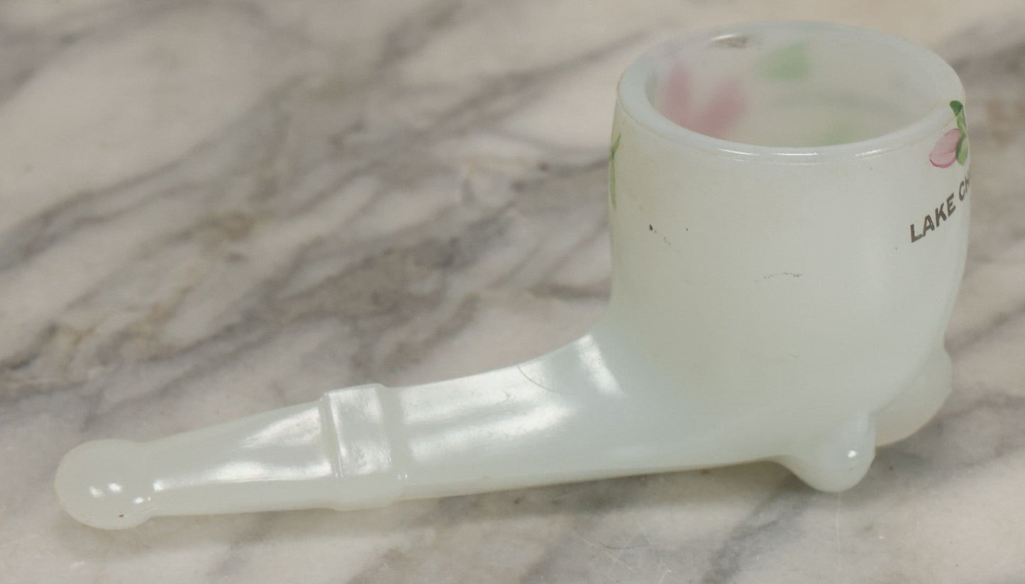 Lot 102 - Antique Glass Pipe Souvenir Of Lake Chaubunagungamaug A.K.A. Lake Char­Gogg­A­Gogg­Man­Chaugg­A­Gogg­Chau­Bun­A­Gung­A­Maugg A.K.A. Webster Lake, Webster, Massachusetts