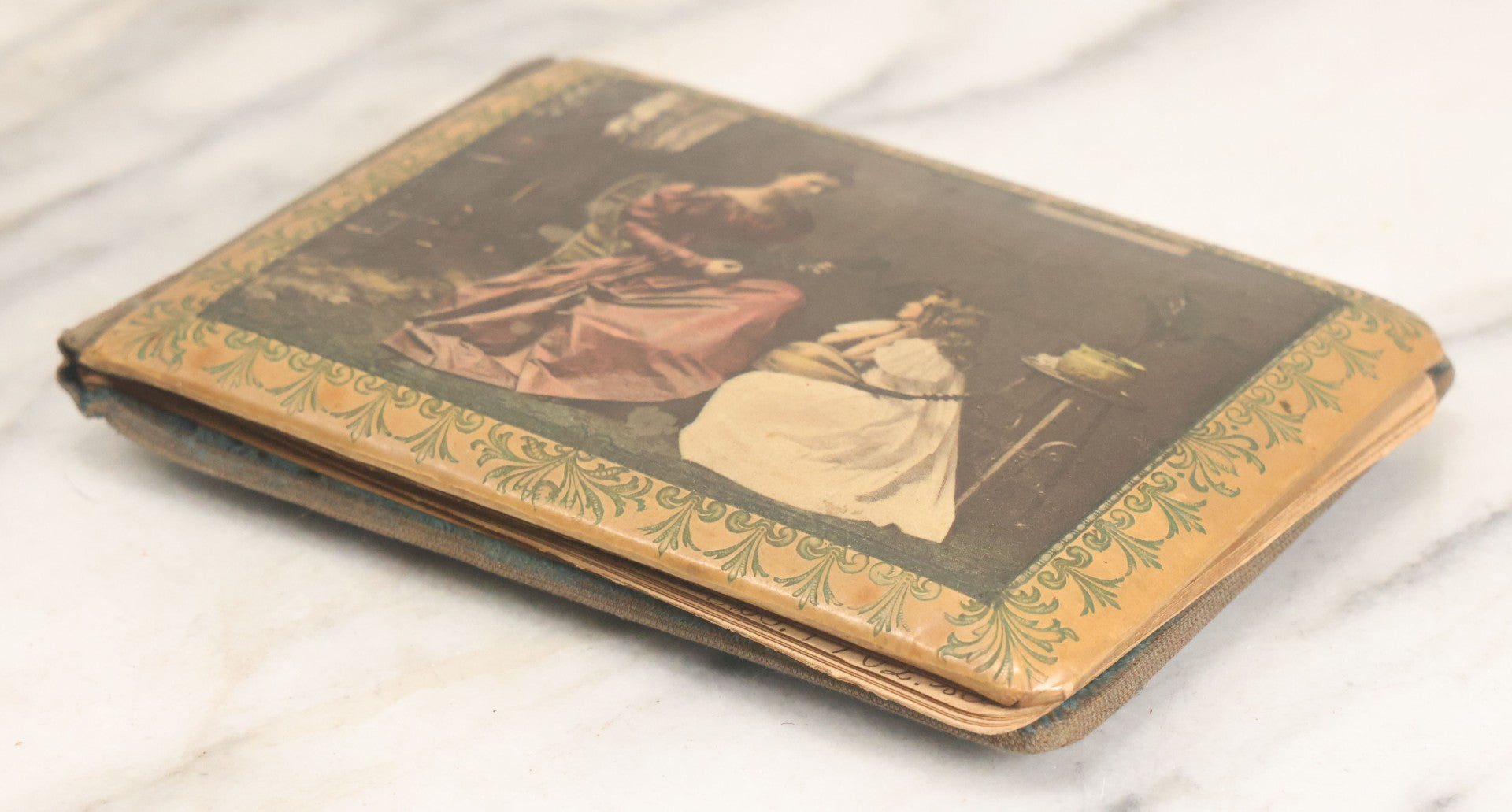 Lot 107 - Antique Late Victorian Autograph Album, Belonged To Florence, With Many Notes And Poems, Mother And Daughter With Mandolins On Cover, Wolfeboro, New Hampshire, 1901-1902