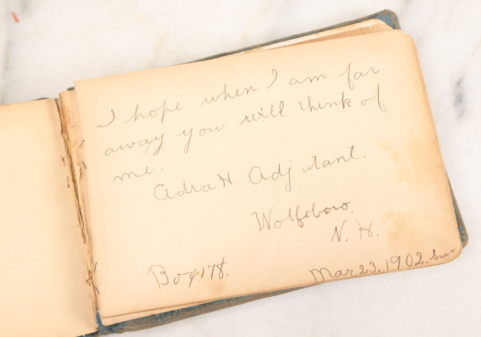 Lot 107 - Antique Late Victorian Autograph Album, Belonged To Florence, With Many Notes And Poems, Mother And Daughter With Mandolins On Cover, Wolfeboro, New Hampshire, 1901-1902