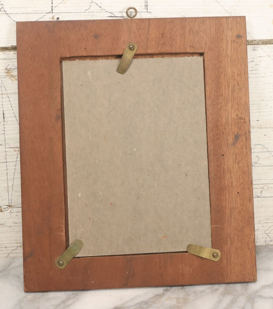Lot 108 - Vintage Folk Art Carved Wooden Frame With Geometric Patterns, Includes Glass And Backing Board, Frame Empty
