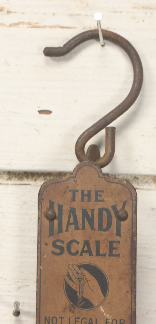 Lot 110 - Antique "The Handy Scale" Hanging Metal Scale, With Hand Graphics, Made In U.S.A.