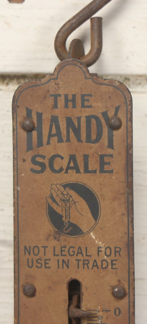 Lot 110 - Antique "The Handy Scale" Hanging Metal Scale, With Hand Graphics, Made In U.S.A.