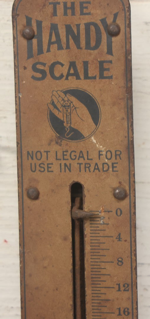 Lot 110 - Antique "The Handy Scale" Hanging Metal Scale, With Hand Graphics, Made In U.S.A.