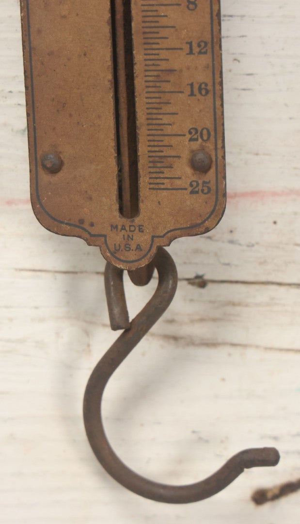 Lot 110 - Antique "The Handy Scale" Hanging Metal Scale, With Hand Graphics, Made In U.S.A.