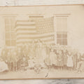 Lot 112 - Antique Boarded Photograph Of Western Pennsylvania School Class Posing In Front Of 44 Star American Flag With Teachers, Lenning & Thompson, Photographers, Martinsburg, Pennsylvania