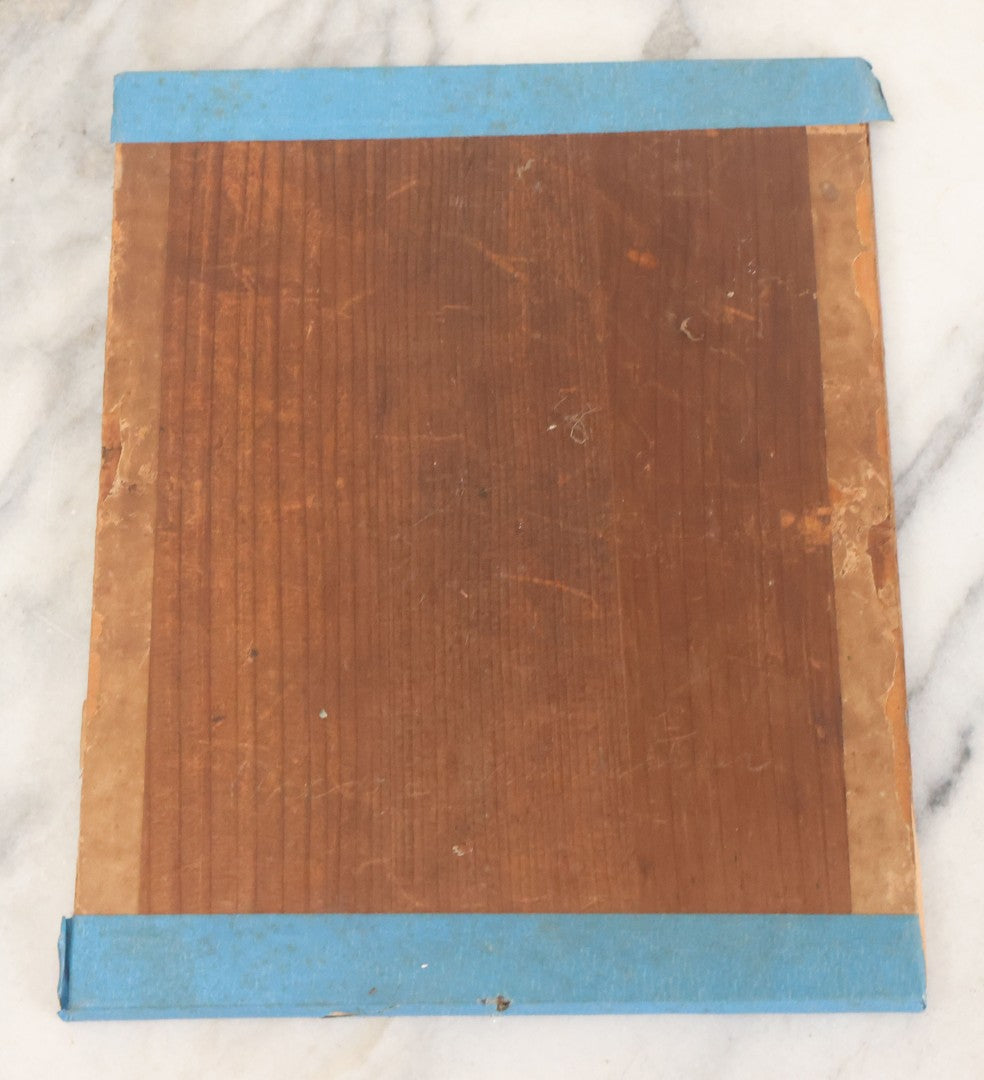 Lot 123 - Antique Full Plate Tintype Of Stately Looking Man With White Hair, Hand Painted Details, With Original Mat And Wood Backing, Glass Covering, No Frame, As Found, 8" x 10"