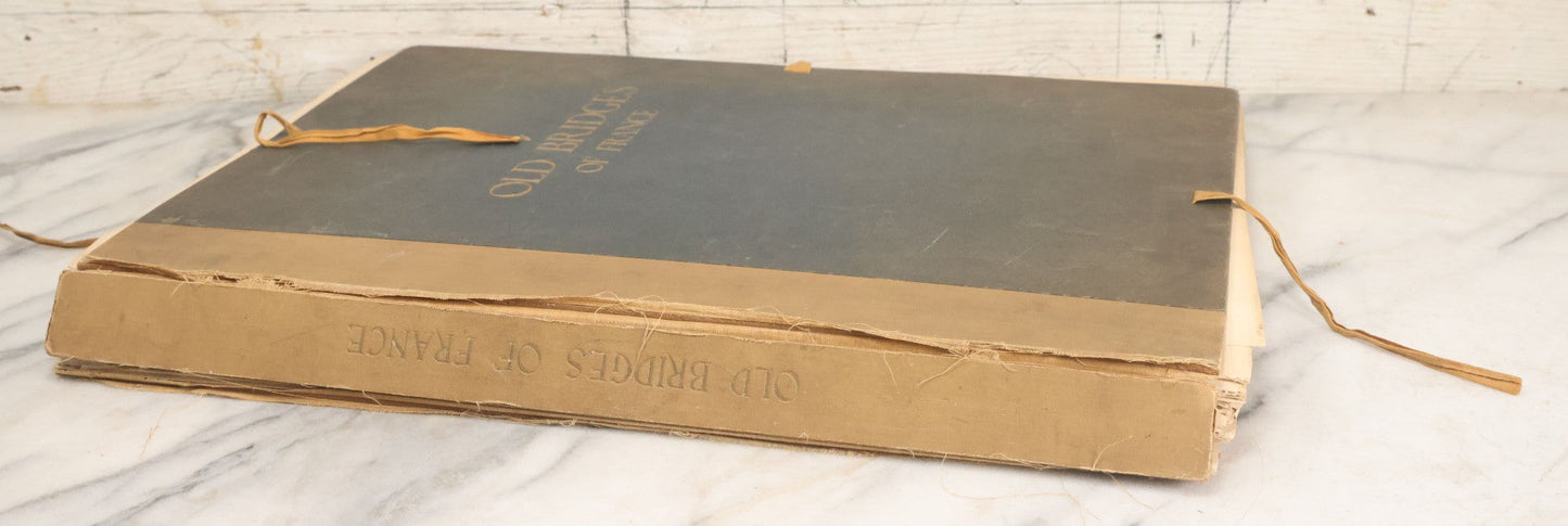 Lot 124 - Antique Folio Print Book "Old Bridges Of France: A Series Of Historical Examples From Roman Times To The End Of The 18th Century" Published By The Press Of The American Institute Of Architects, No. 257 Of 1000, Printed In France, 1925
