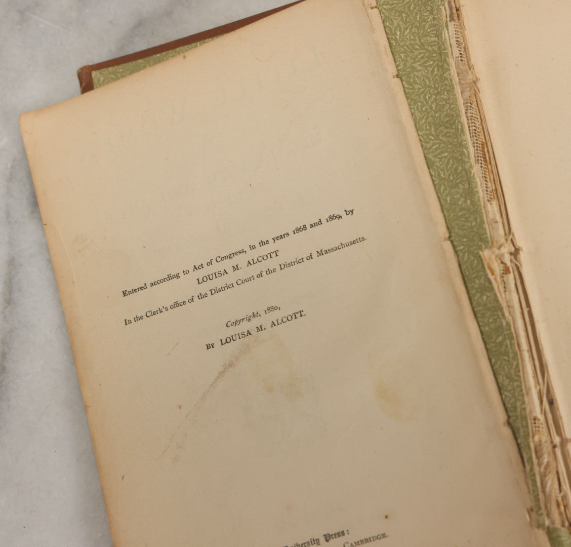 Lot 126 - "Little Women; Or Meg, Jo, Beth, And Amy" Antique Novel By Louisa M. Alcott, Parts I And Ii, With Illustrations, Roberts Brothers, Publishers, Boston, 1890, Note Loose Pages And Loose Binding