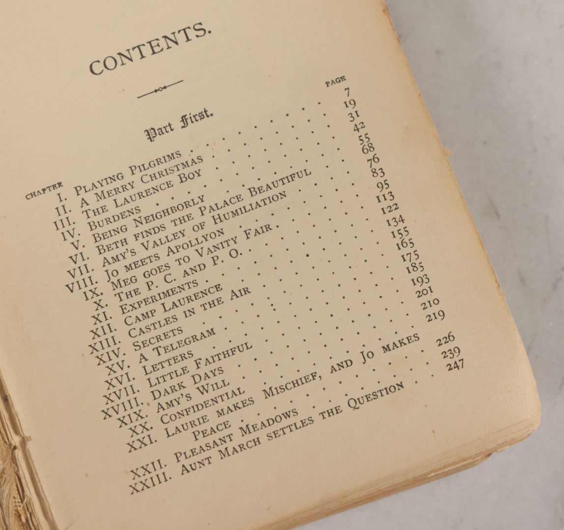 Lot 126 - "Little Women; Or Meg, Jo, Beth, And Amy" Antique Novel By Louisa M. Alcott, Parts I And Ii, With Illustrations, Roberts Brothers, Publishers, Boston, 1890, Note Loose Pages And Loose Binding