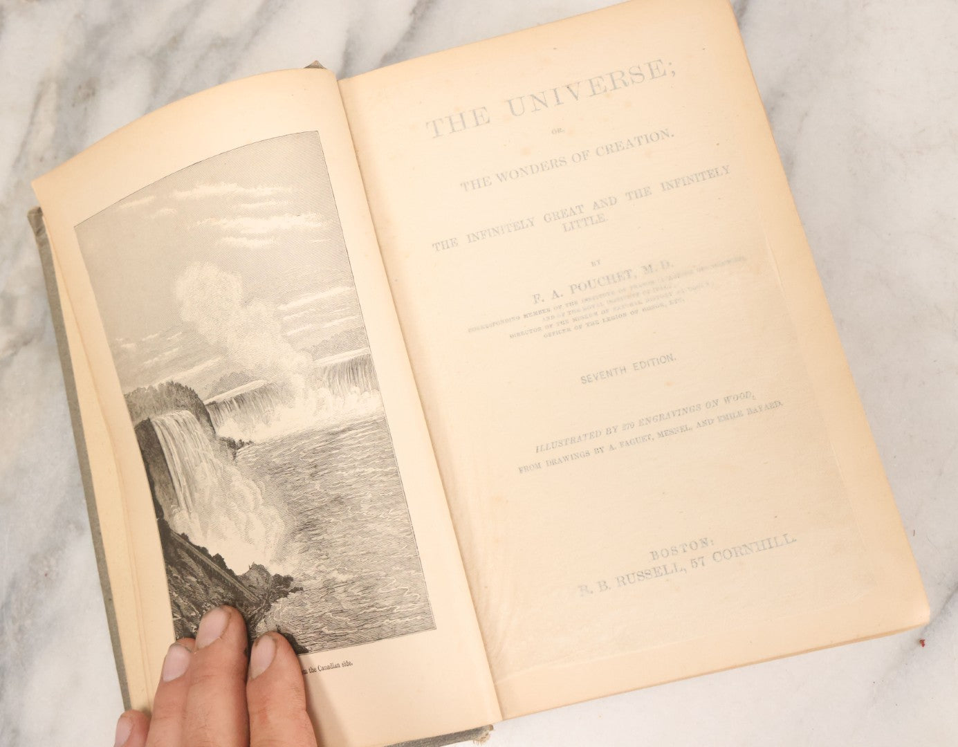 Lot 013 - "The Universe; Or The Wonders Of Creation, The Infinitely Great And The Infinitely Little" Antique Natural History Book By F.A. Pouchet, M.D., With 270 Engravings, B.B. Russell, Publisher, Boston, Seventh Edition, 1882