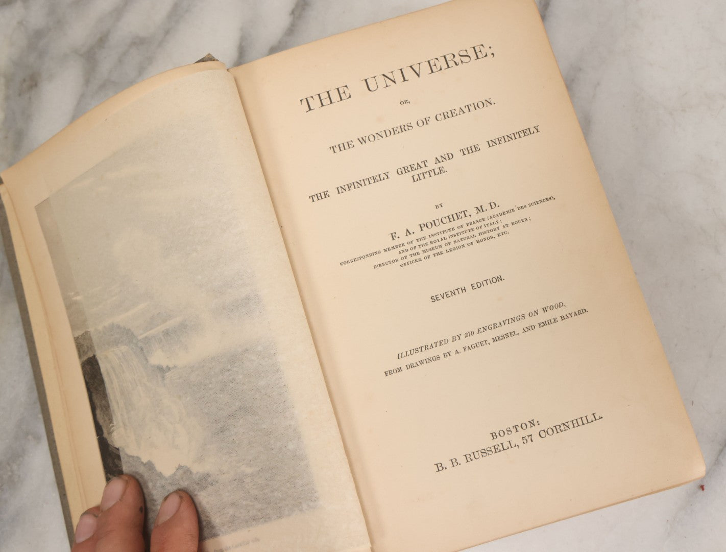 Lot 013 - "The Universe; Or The Wonders Of Creation, The Infinitely Great And The Infinitely Little" Antique Natural History Book By F.A. Pouchet, M.D., With 270 Engravings, B.B. Russell, Publisher, Boston, Seventh Edition, 1882