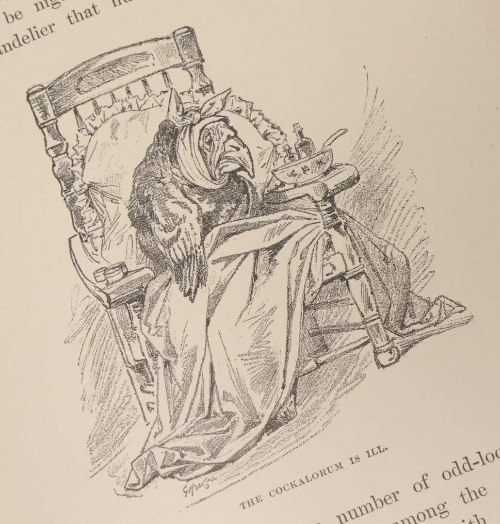 Lot 014 - "Davy And The Goblin; Or What Followed Reading 'Alice's Adventures In Wonderland'" Antique Fantasy Book By Charles E. Carryl, With Illustrations By E.B. Bensell, Houghton Mifflin Company, Publishers, Boston & New York, 1885