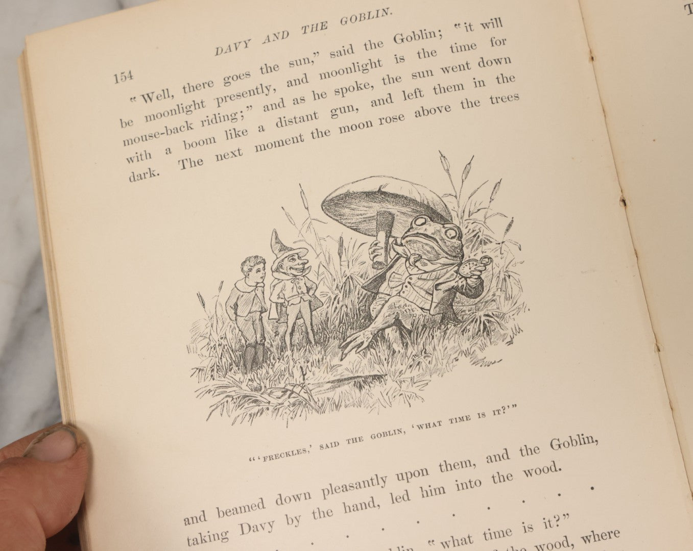 Lot 014 - "Davy And The Goblin; Or What Followed Reading 'Alice's Adventures In Wonderland'" Antique Fantasy Book By Charles E. Carryl, With Illustrations By E.B. Bensell, Houghton Mifflin Company, Publishers, Boston & New York, 1885