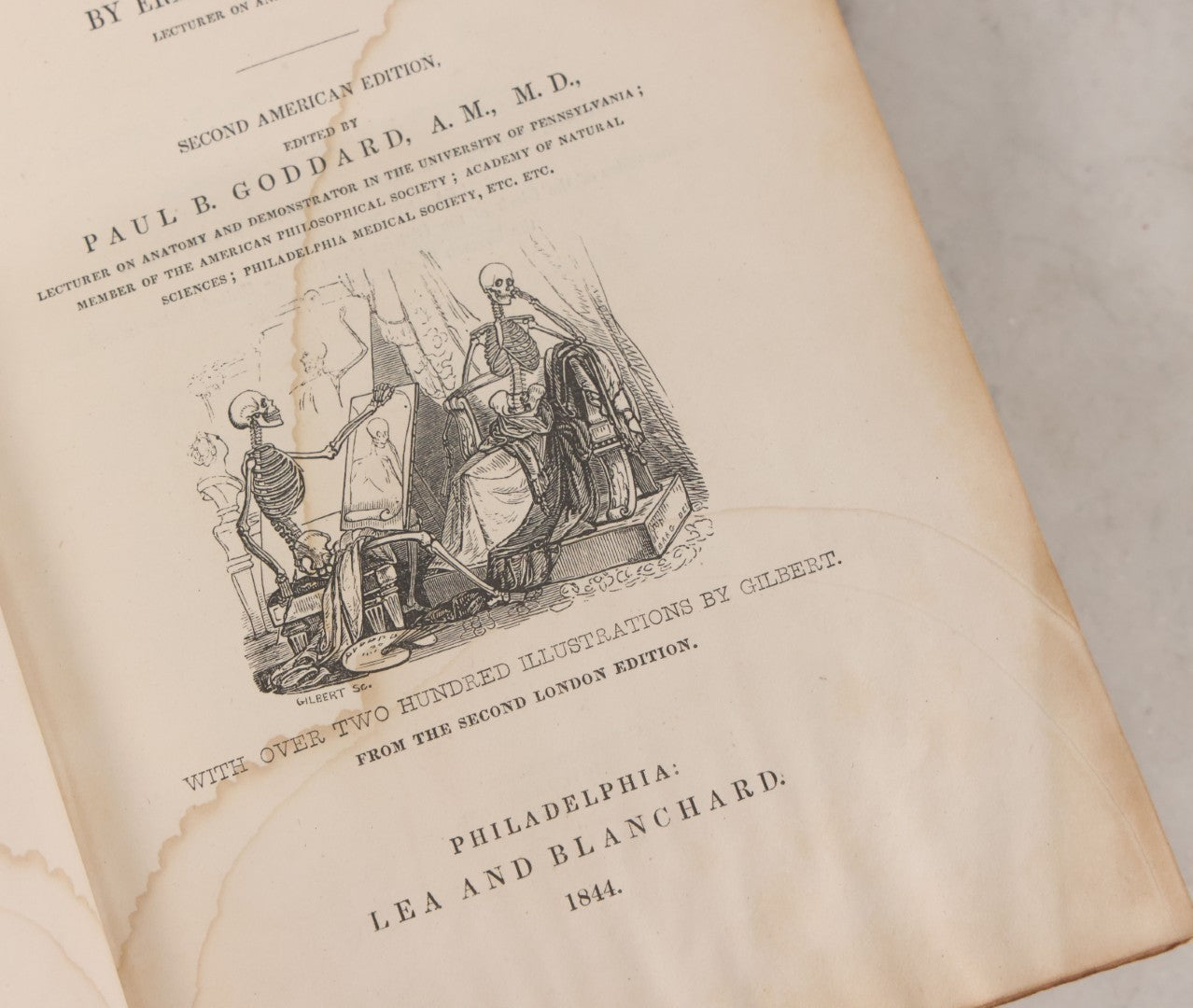 Lot 015 - "Wilson's Anatomy: A System Of Human Anatomy, General And Special" Antique Medical Book By Erasmus Wilson, M.D., Second American Edition, With Over 200 Illustrations By Gilbert, Lea And Blanchard, Publishers, Philadelphia, 1844