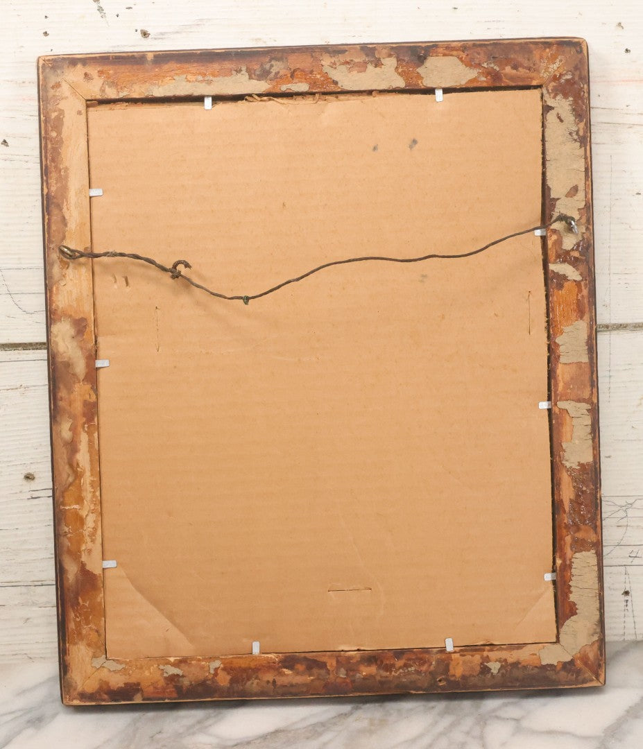 Lot 016 - Antique Painting Of Kitten With Red Background, After A Popular Postcard Design Artist Signed L.A. Vene, 1924, In Frame With Double Mat, 13-1/2" x 16"