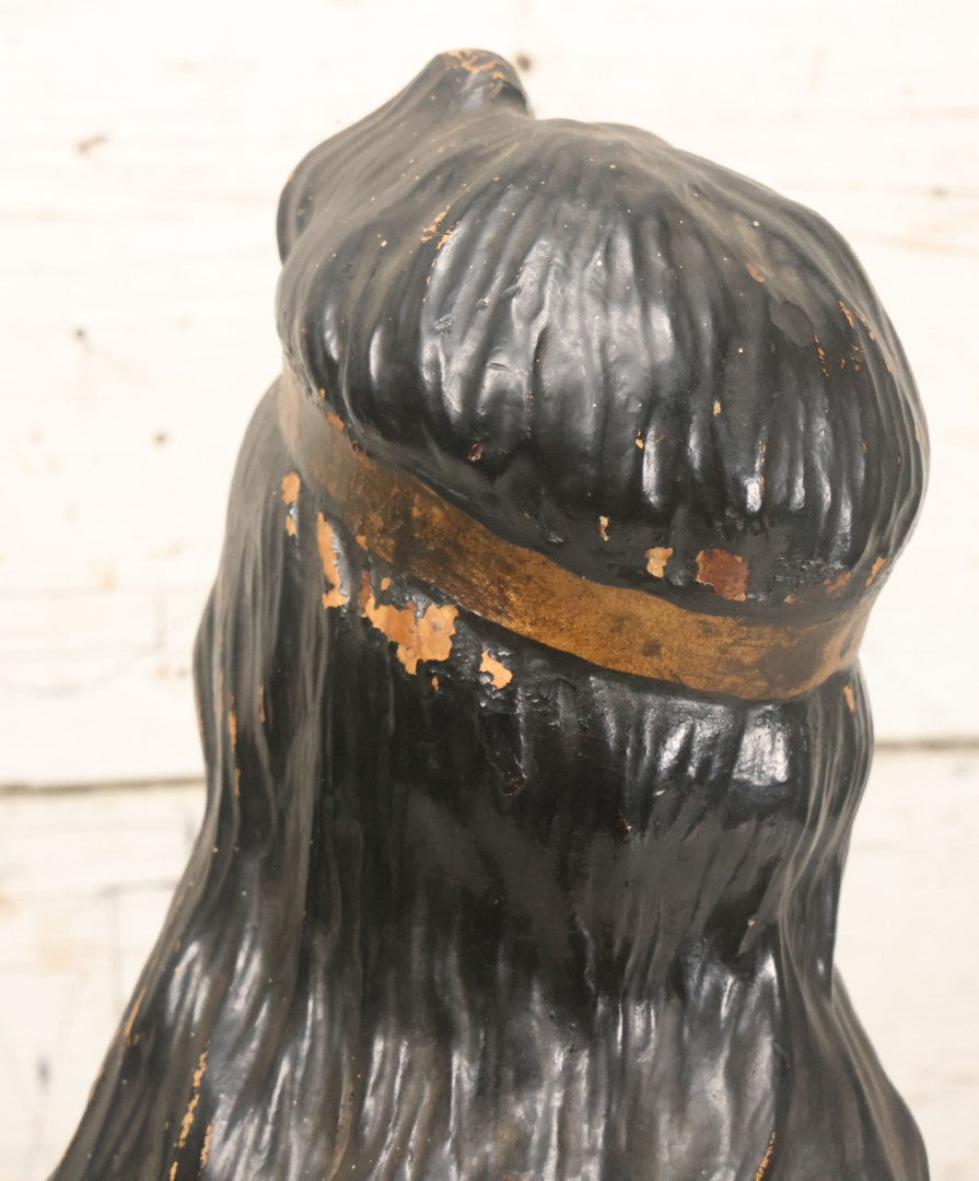 Lot 021 - Antique Art Nouveau Chalkware Bust Statue Of Diana / Diane, Roman Goddess Of The Moon And The Hunt, After Emmanuel Villanis (French, 1858-1914), Note Chipping, Losses, 15-3/4" H