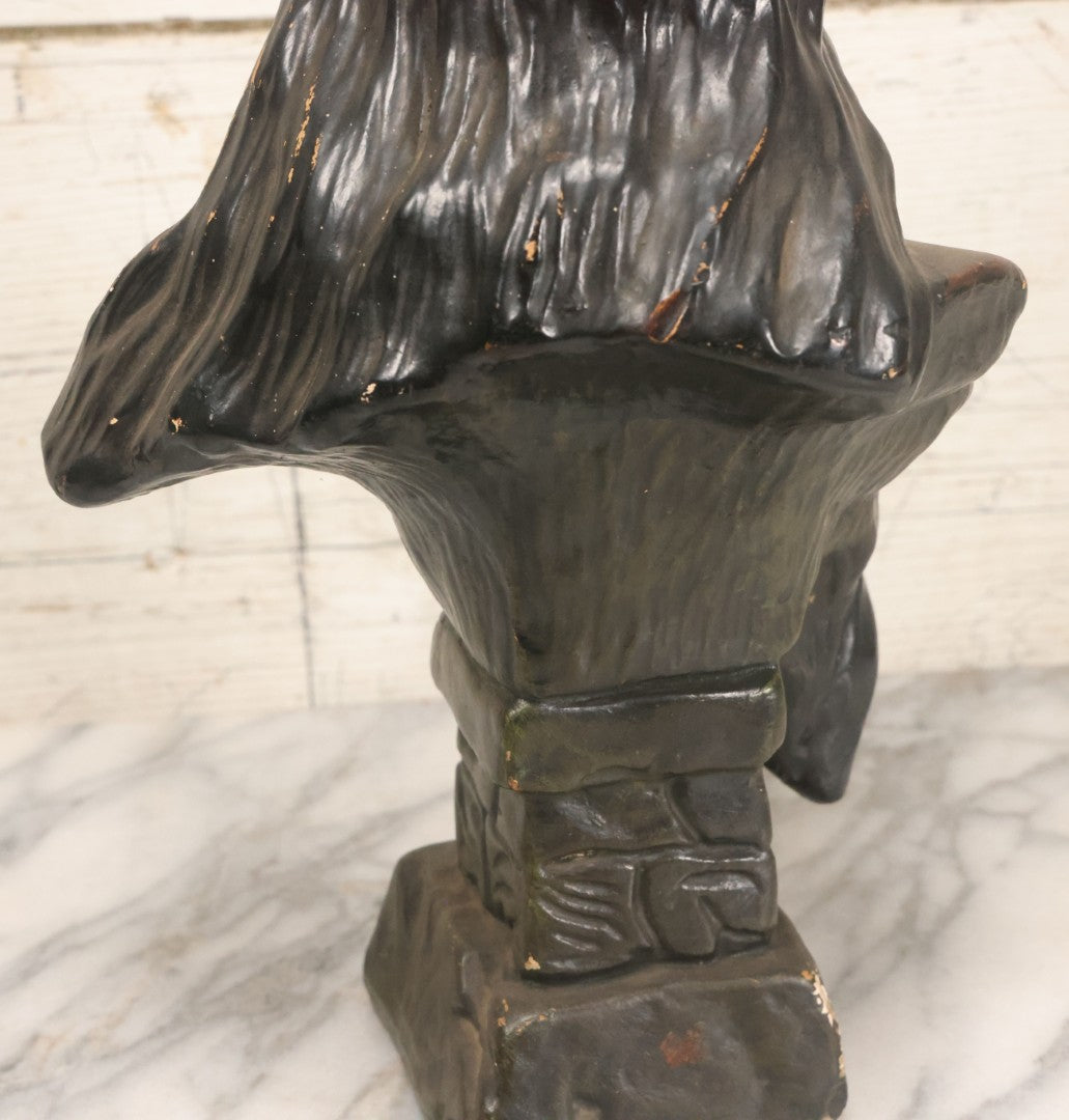 Lot 021 - Antique Art Nouveau Chalkware Bust Statue Of Diana / Diane, Roman Goddess Of The Moon And The Hunt, After Emmanuel Villanis (French, 1858-1914), Note Chipping, Losses, 15-3/4" H