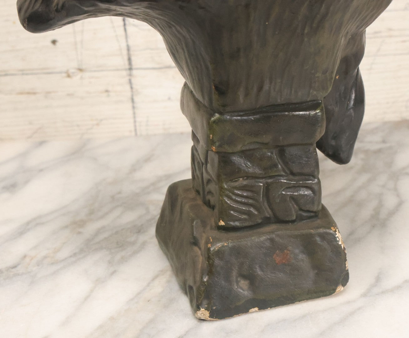 Lot 021 - Antique Art Nouveau Chalkware Bust Statue Of Diana / Diane, Roman Goddess Of The Moon And The Hunt, After Emmanuel Villanis (French, 1858-1914), Note Chipping, Losses, 15-3/4" H