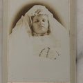 Lot 024 - Antique Carte De Visite C.D.V. Postmortem Photograph Of Woman In White Veil And White Dress In Coffin, With Souvenir Back Mark