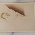 Lot 028 - Antique Cabinet Card Postmortem Photograph Of Baby In White, Laid Out On White Linens, Hafer, Photographer, Reading Pennsylvania