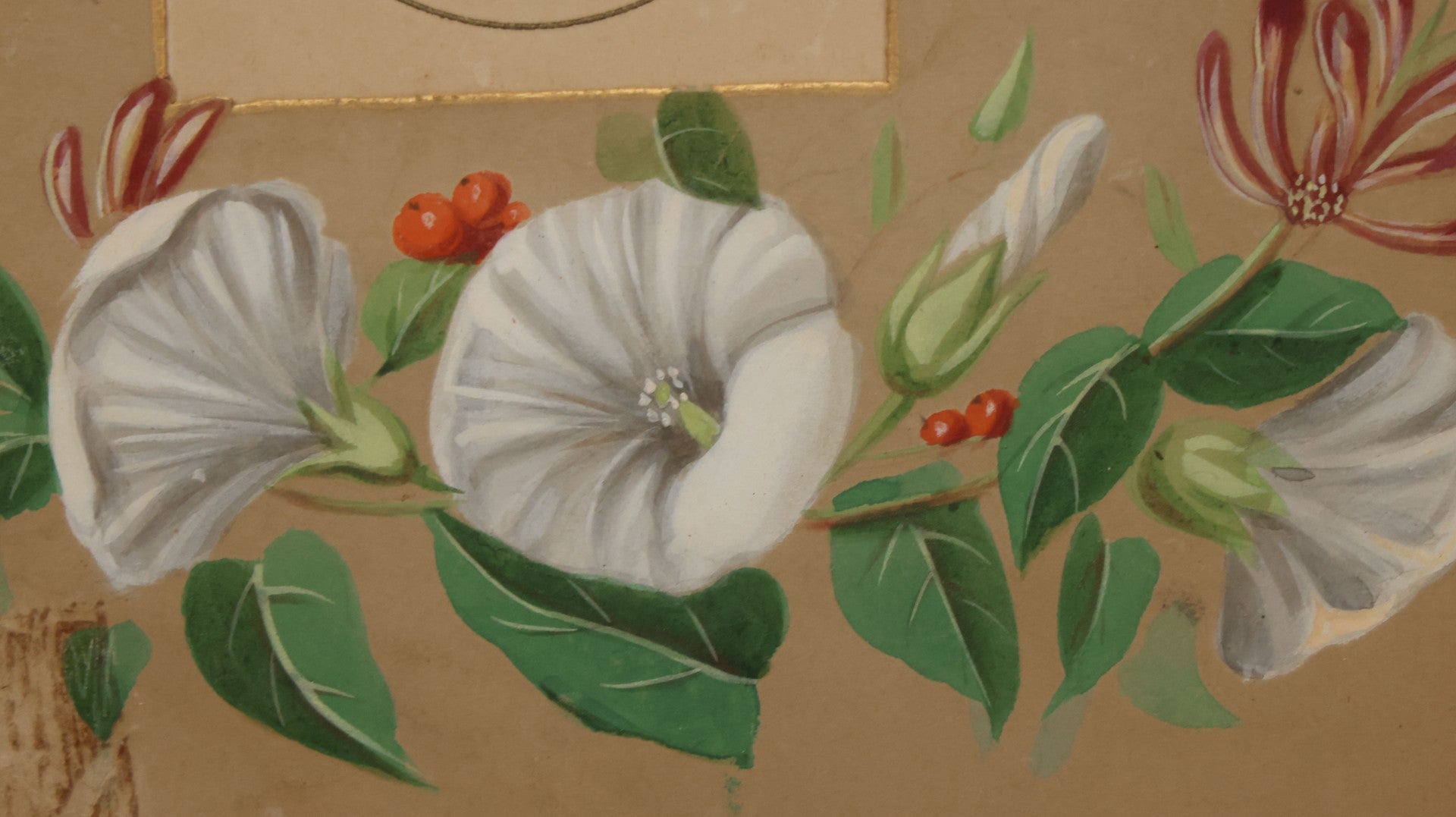 Lot 031 - Antique Mourning Art Painted Mat Photo Frame With Carte De Visite C.D.V. Photograph Of Woman, "She Is Not Dead But Sleepeth", Painting Of Flowers, 14-5/8" x 12-1/8"