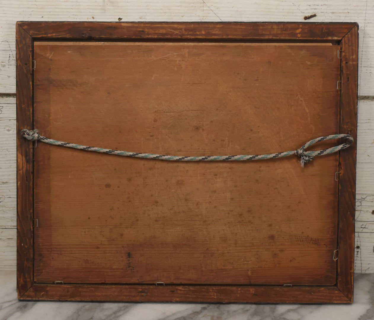 Lot 031 - Antique Mourning Art Painted Mat Photo Frame With Carte De Visite C.D.V. Photograph Of Woman, "She Is Not Dead But Sleepeth", Painting Of Flowers, 14-5/8" x 12-1/8"